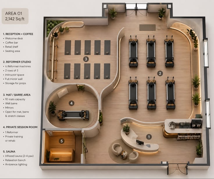 Pilates reformer studio