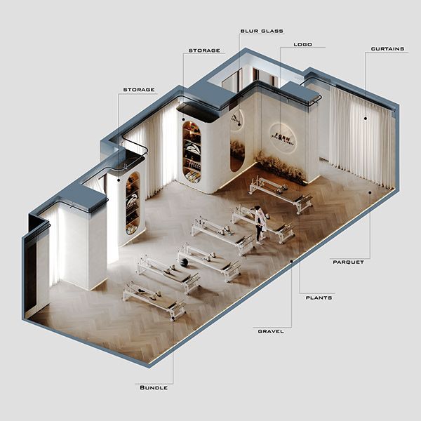 Complete Pilates studio layout